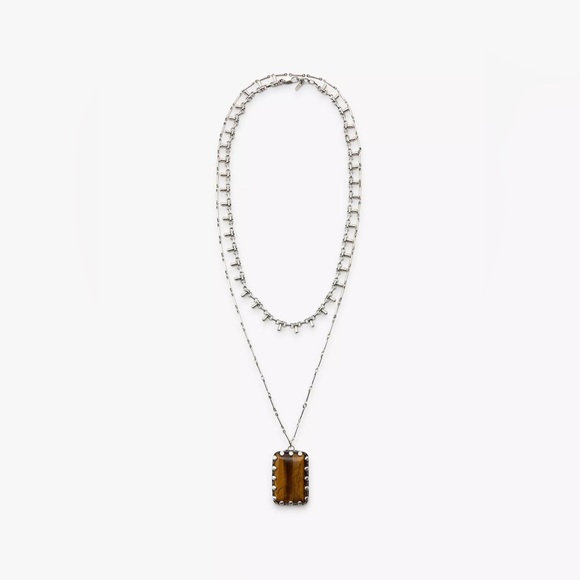 ZARA PACK OF 2 LINK AND STONE NECKLACES NWT